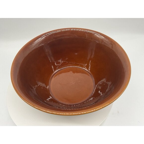 Ragon House Vintage Pottery Stoneware Brown Glaze Bowl ServeWare Collectible 9.5 - Picture 9 of 14